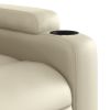 Electric Stand up Massage Recliner Chair Cream Faux Leather