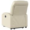 Electric Stand up Massage Recliner Chair Cream Faux Leather