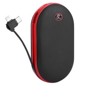 8000mAh 2 In 1 Electric Hand Warmer Rechargeable Hand Heater Portable Pocket Warmer with Power Bank 3 Heating Levels Digital Display Double-sided Heat (Option: Black)